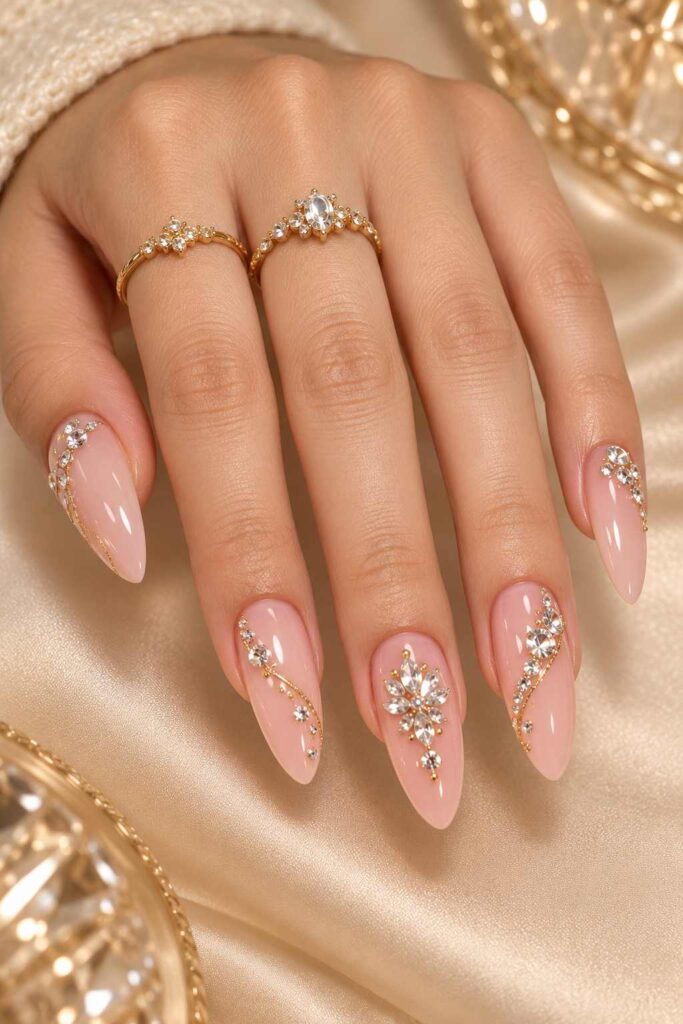 Rhinestone Acrylic Nails