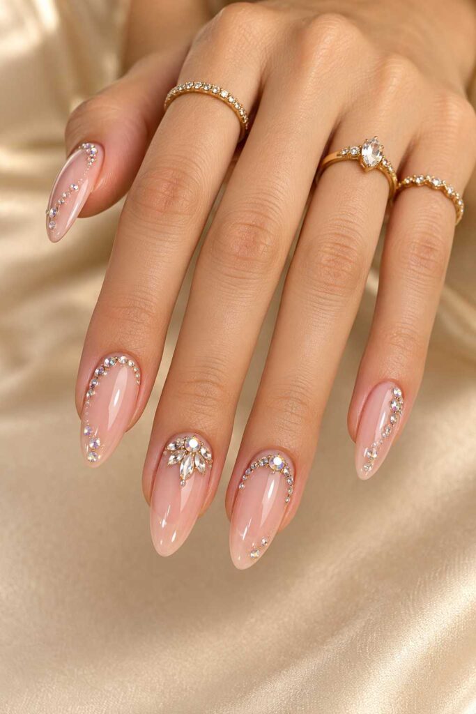Rhinestone Gel Nails