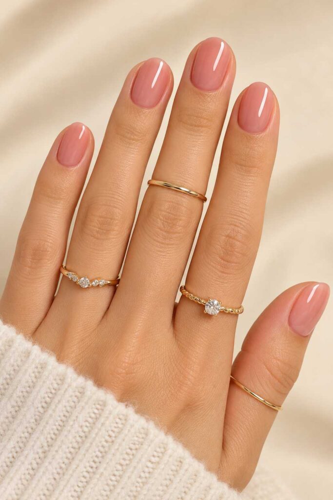 Rosy Nude Nails