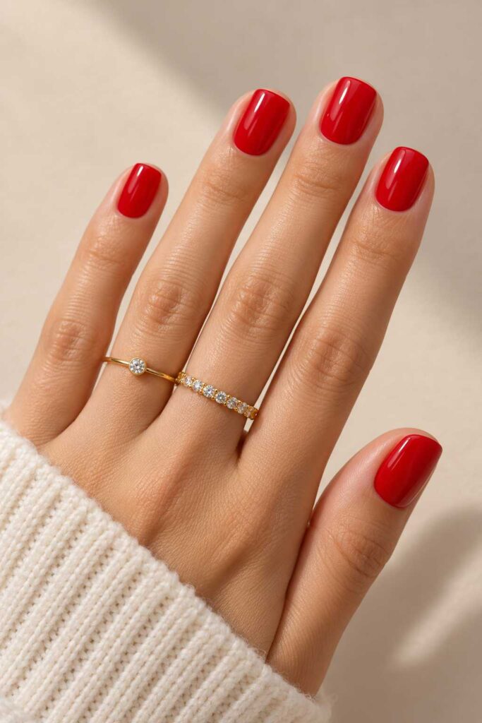 Short Red Nails