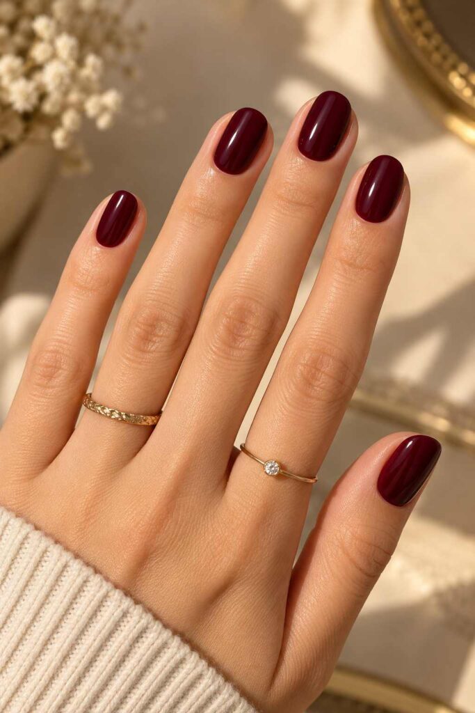 Simple Burgundy Nails
