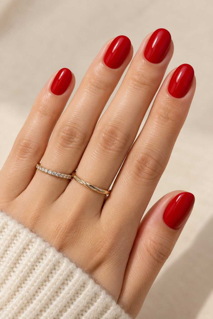 Simple Red Nails
