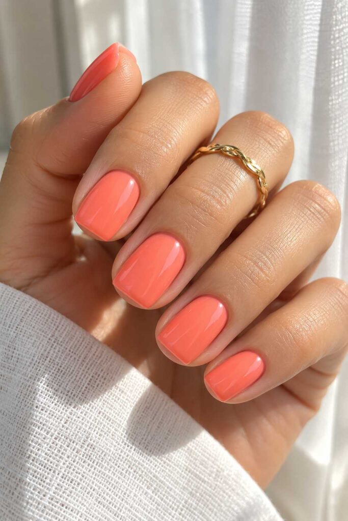 Soft Coral Nails