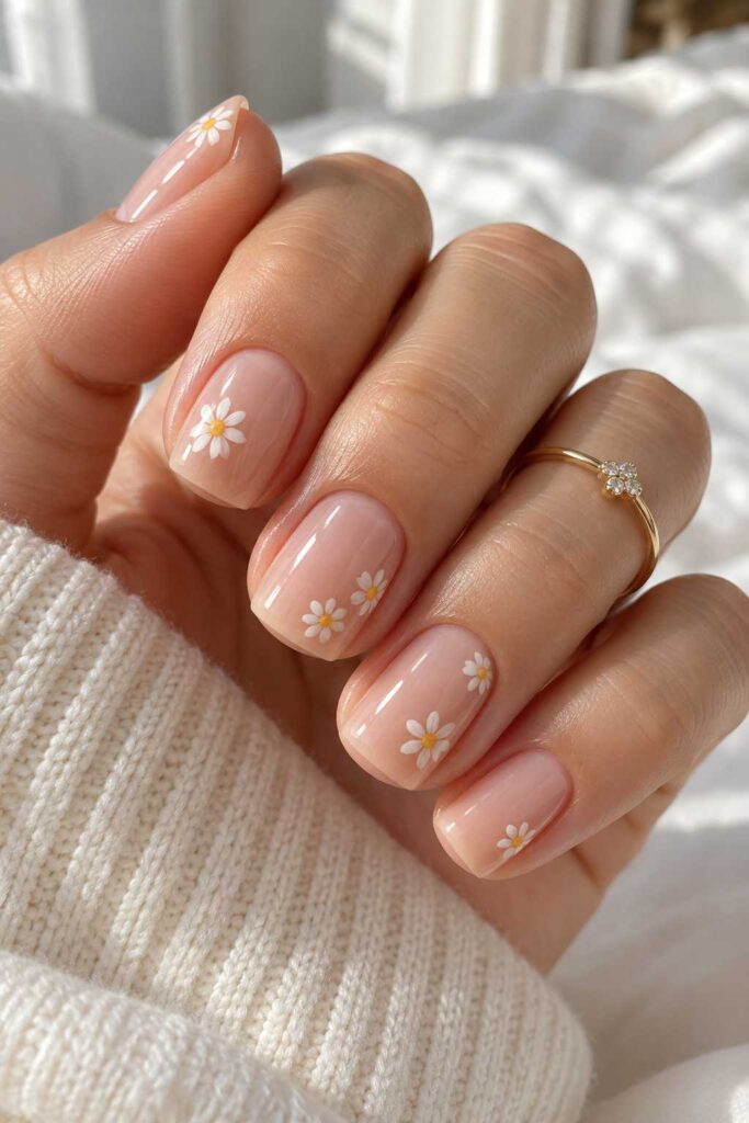 Tiny Daisy Nails
