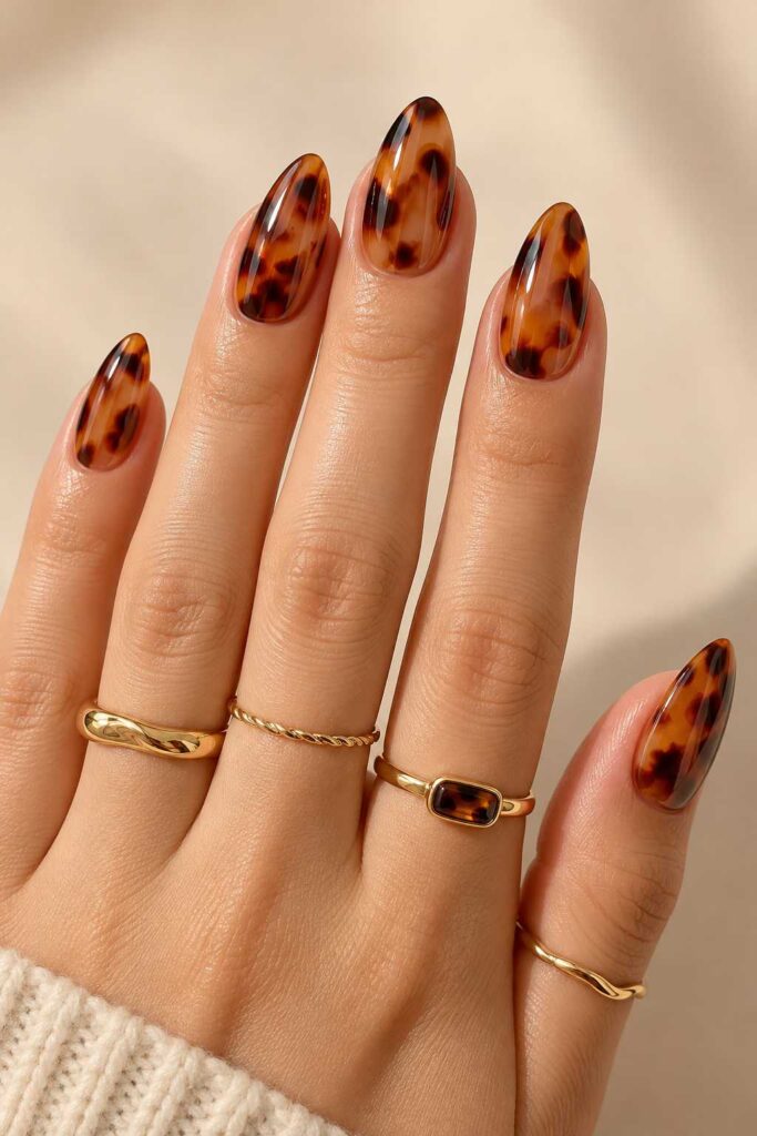 Tortoiseshell Gel Nails