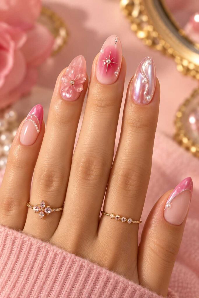 Trendy Pink Nails