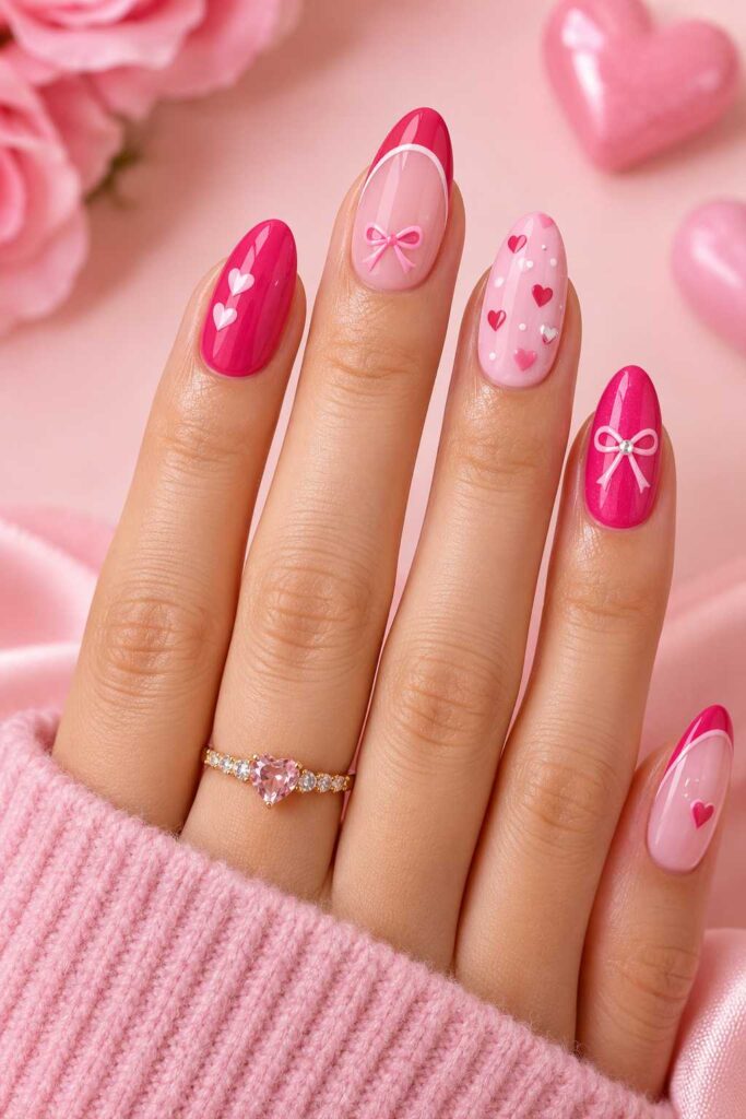 Valentine's Day Pink Nails