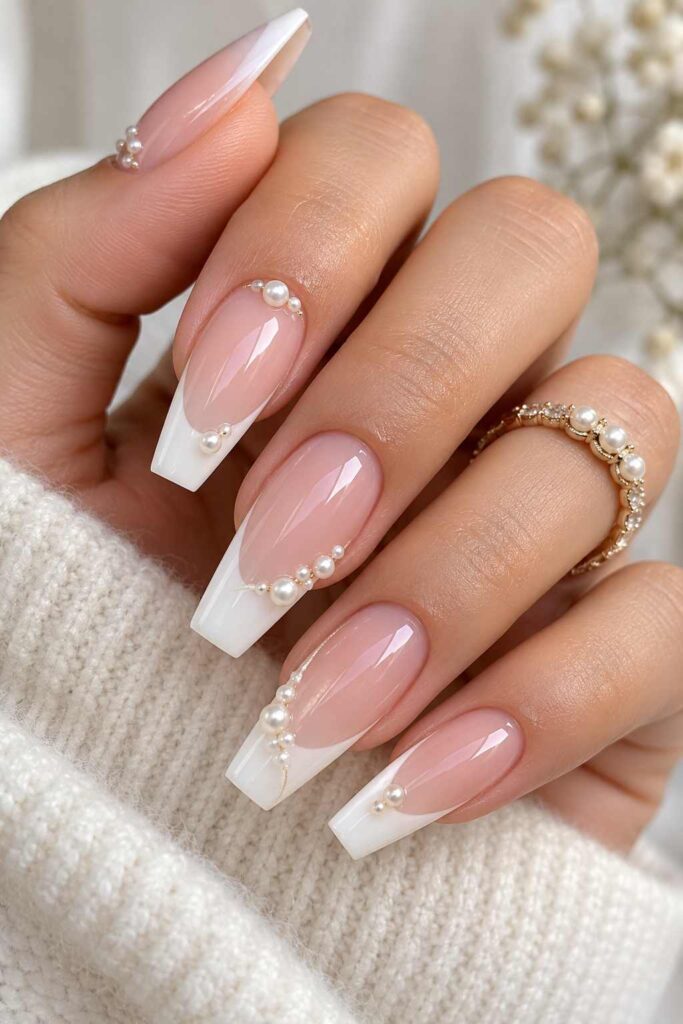 Wedding Coffin Nails