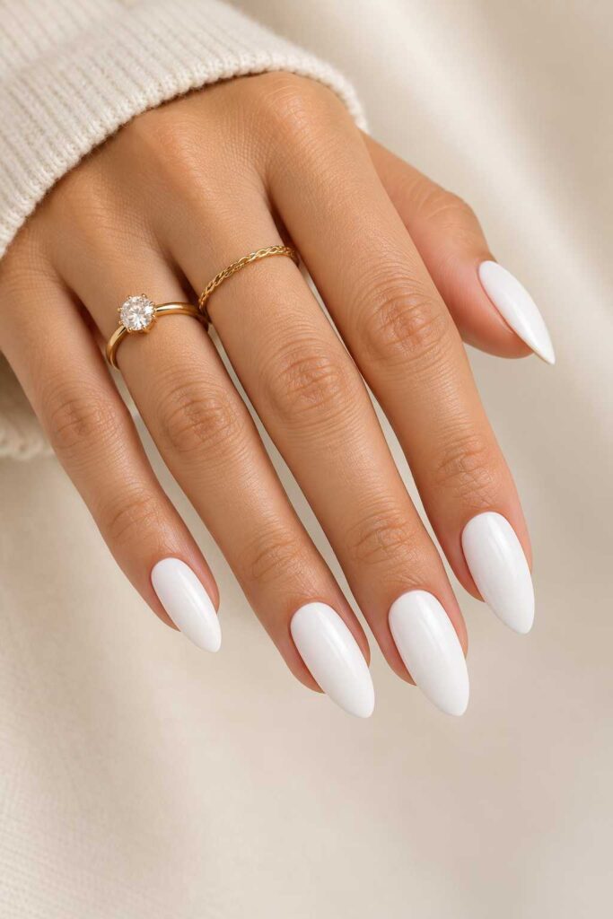 White Almond Nails