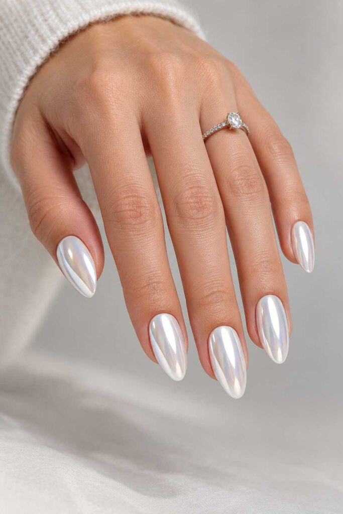 White Chrome Nails