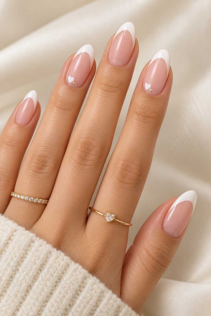 White French With Tiny Hearts