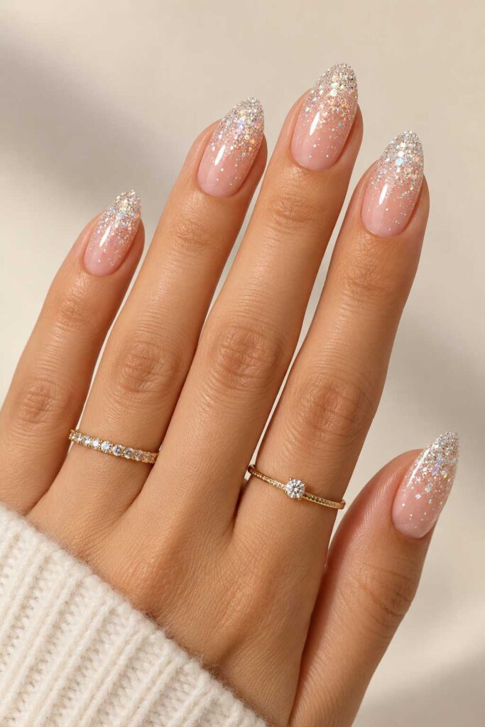 White Glitter Ombré