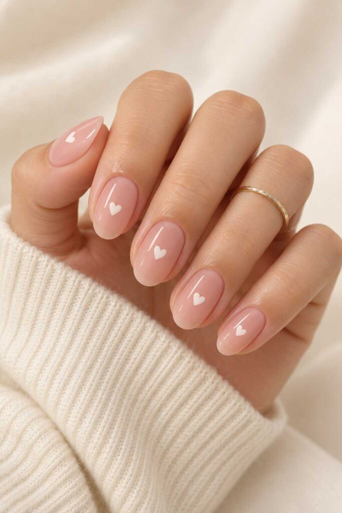 White Heart Nails