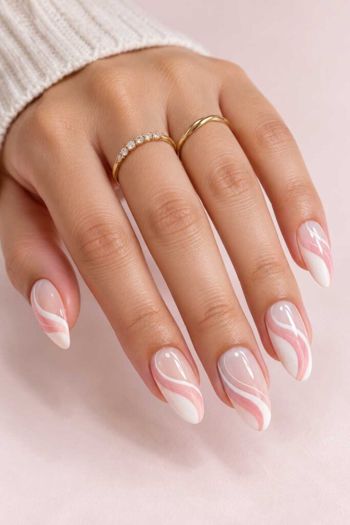 White and Pink Swirls