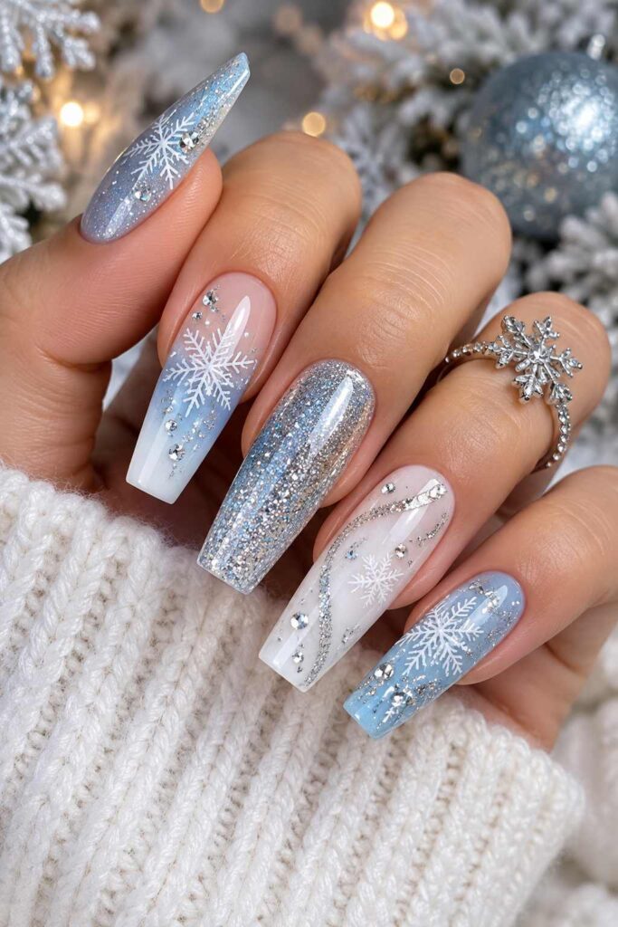 Winter Coffin Nails